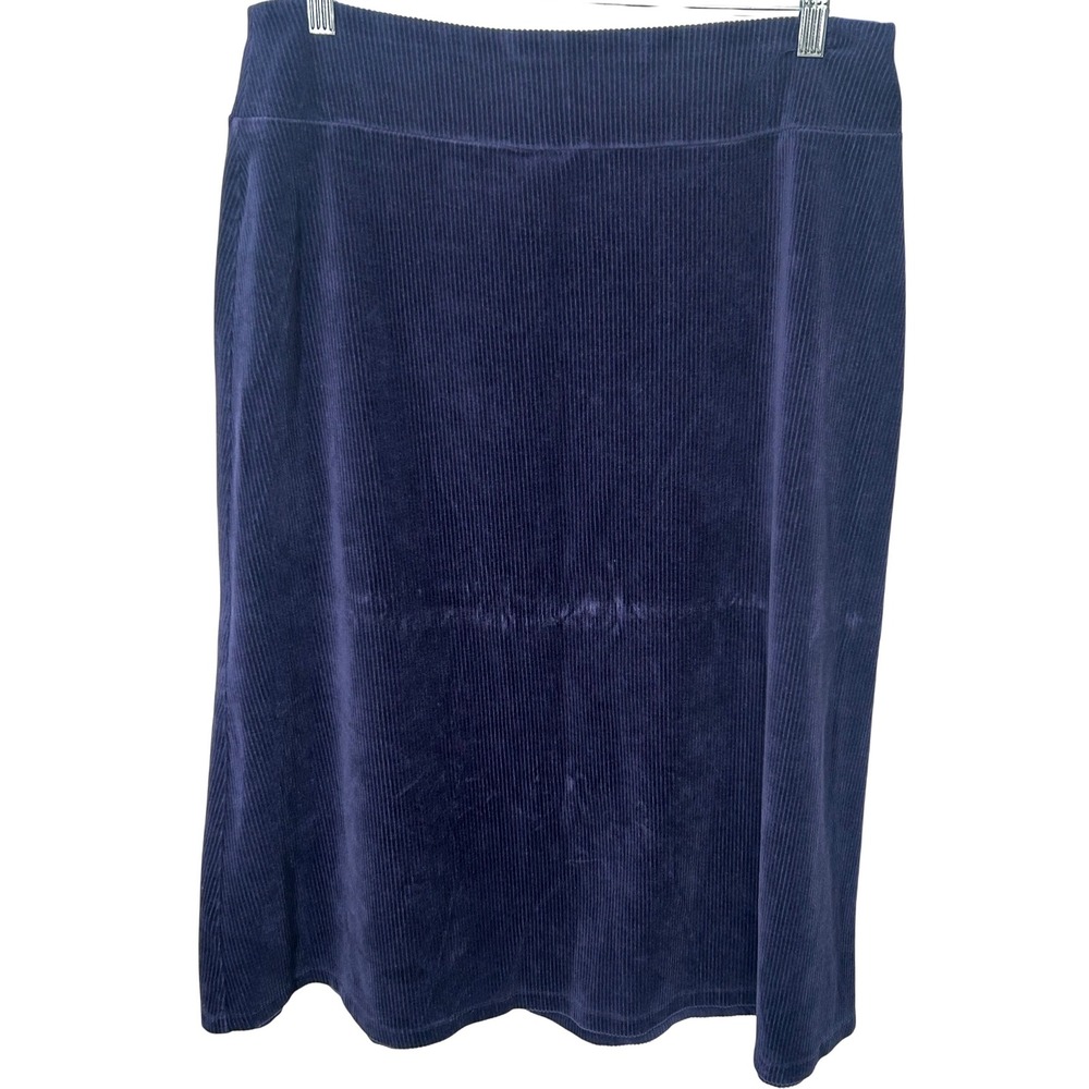 Appleseed's‎ Navy Blue Stretchy Soft Brushed Fabric Skirt Women's Size Large
